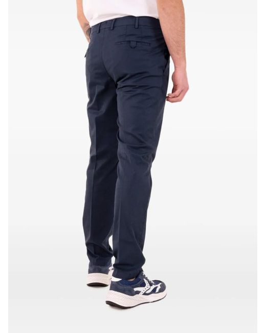 Devore Blue Pleated Cotton Trousers for men