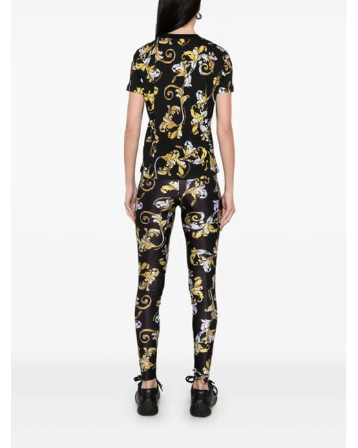 Versace Jeans Couture Black Barocco-Print T-Shirt