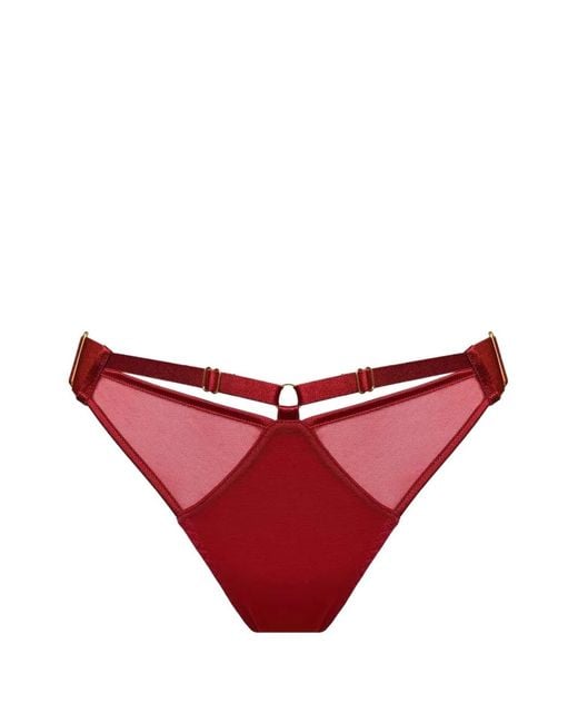 Bordelle Red Signature Mesh Adjustable-Strap Briefs