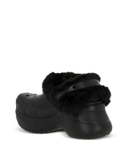 CROCSTM Black Bae Textured Lined Platform Slip-On