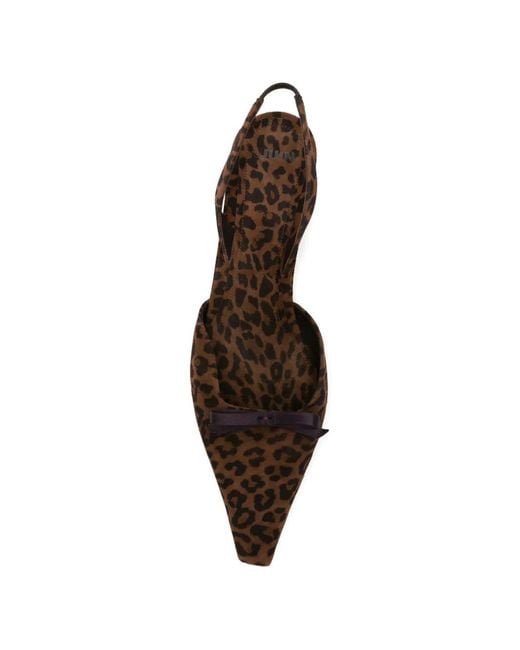 3Juin Brown Leopard-Print Bow-Detail Pumps