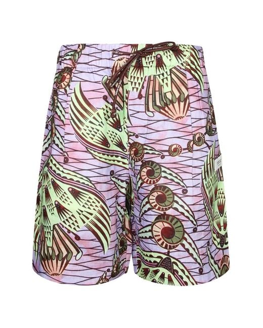 Atelier Vlisco White Graphic-Print Drawstring Shorts for men