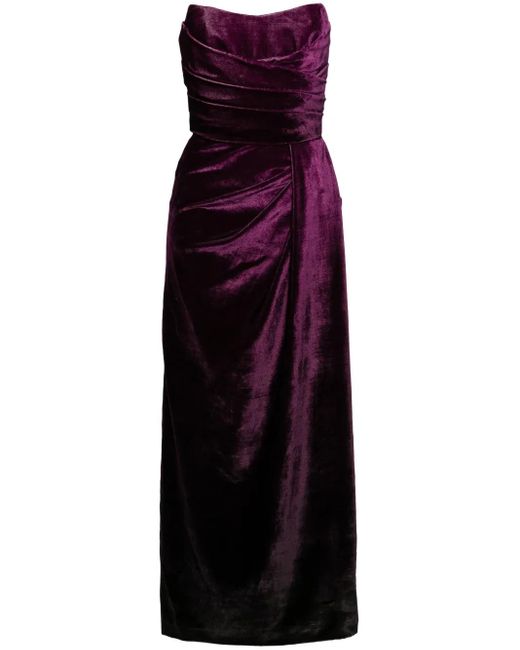 Elie Saab ベルベット ドレス Purple