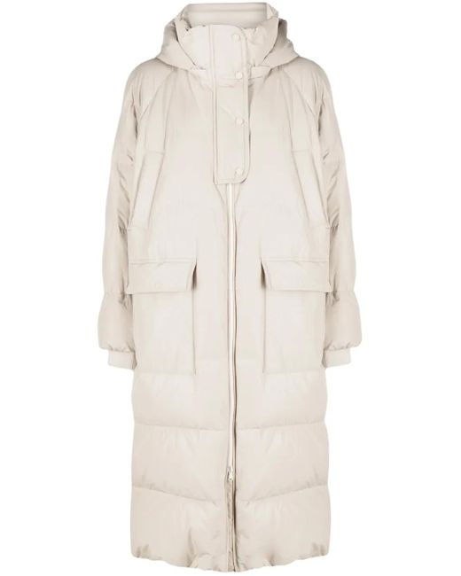 Brunello Cucinelli White Hooded Padded Coat - Women's - Polyester/cotton/polyamide/polyesterfeather Downnylon