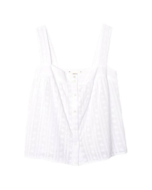 Xirena White Haut À Encolure Carrée