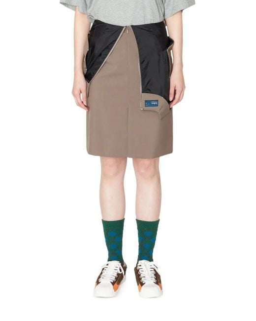 Kolor Natural Zip-Detail Wrap Midi Skirt
