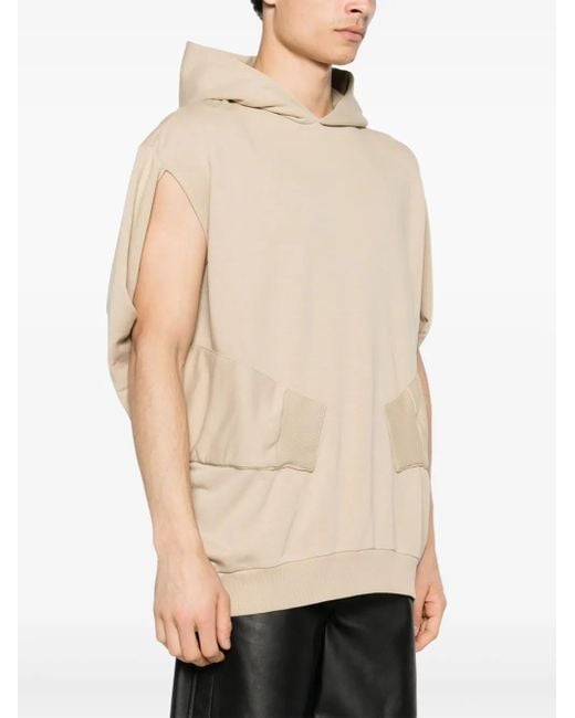 MM6 by Maison Margiela Natural Sleeveless Cotton-Blend Hoodie