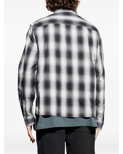 AllSaints Black Holborn Checked Long-Sleeve Shirt for men