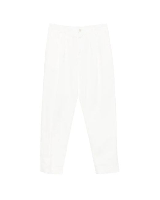 Canali Straight Plooibroek in het White voor heren