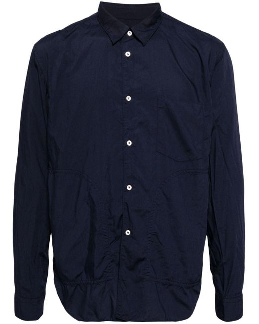 Comme des Garçons Blue Crease-effect Long-sleeve Shirt for men