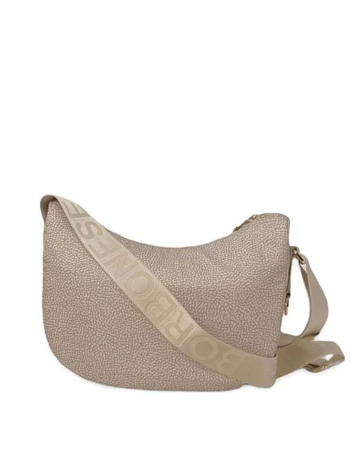 Borbonese Gray Small Luna Shoulder Bag