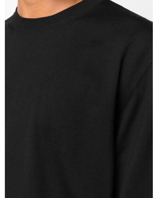 Jil Sander Black Wool-Knit Crew-Neck Jumper for men