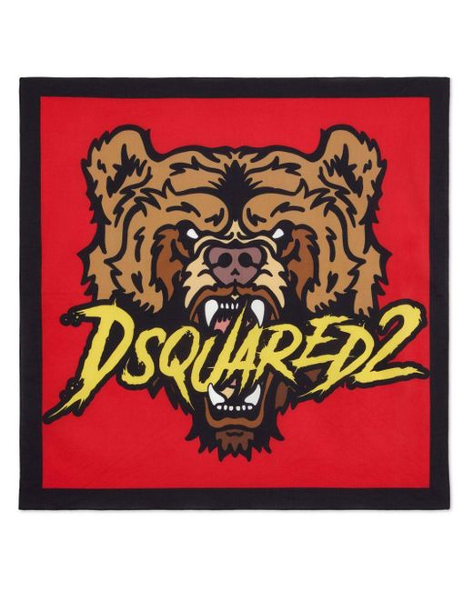 DSquared² Red Horror Cotton Scarf