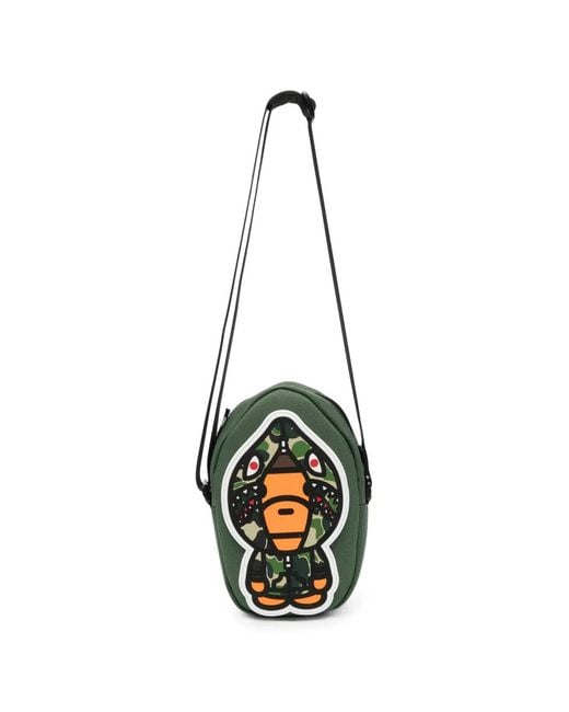 A Bathing Ape White Baby Milo Shark Messenger Bag for men