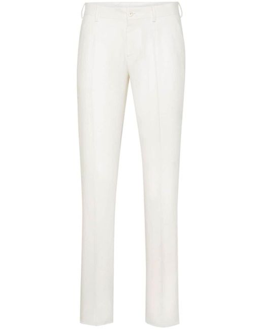 Philipp Plein White Linen Tailored Trousers for men