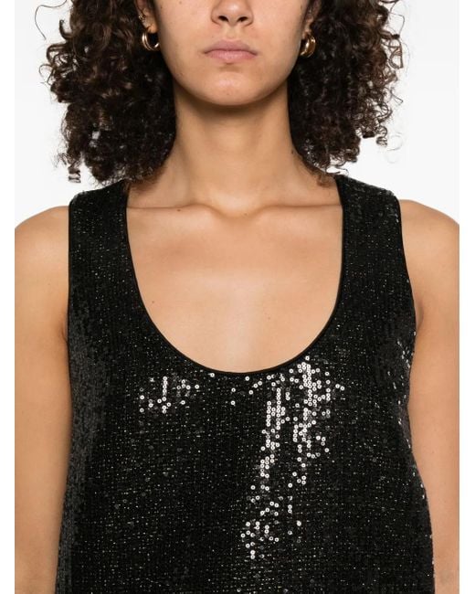 Genny Black Sequin-Embellished Top