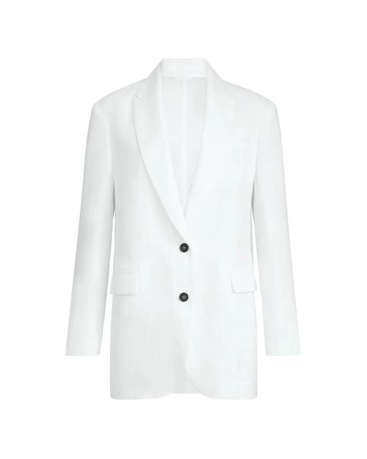 Brunello Cucinelli White Cotton Blazer