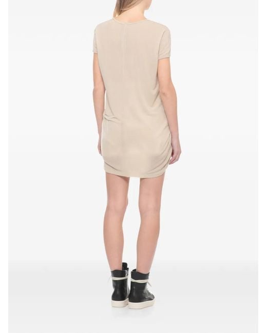 Rick Owens White Temple Hiked T V-Neck T-Shirt