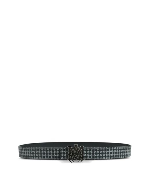 Amiri White Monogram-Pattern Leather Belt for men
