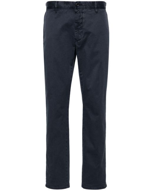 Incotex Blue Tapered-leg Cotton Chino Trousers for men