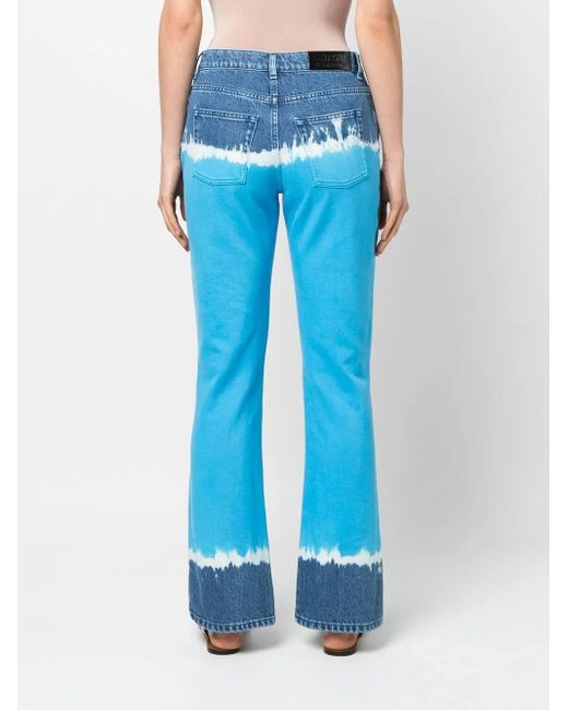 Alberta Ferretti Blue Tie-Dye Flared Jeans