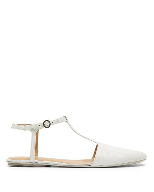 Marsèll White Distesa Leather Flat Pumps
