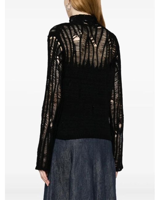Chloé Black Mock-neck Knit Sweater - Women's - Wool/alpaca/tussar Silk