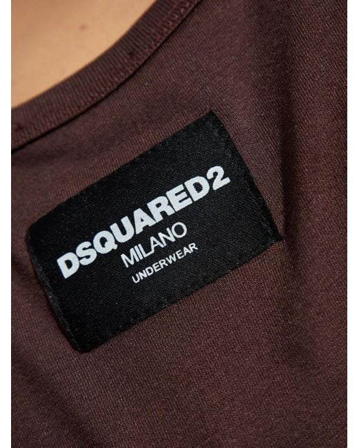 DSquared² Trägershirt Mit Logo-Patch in Purple für Herren