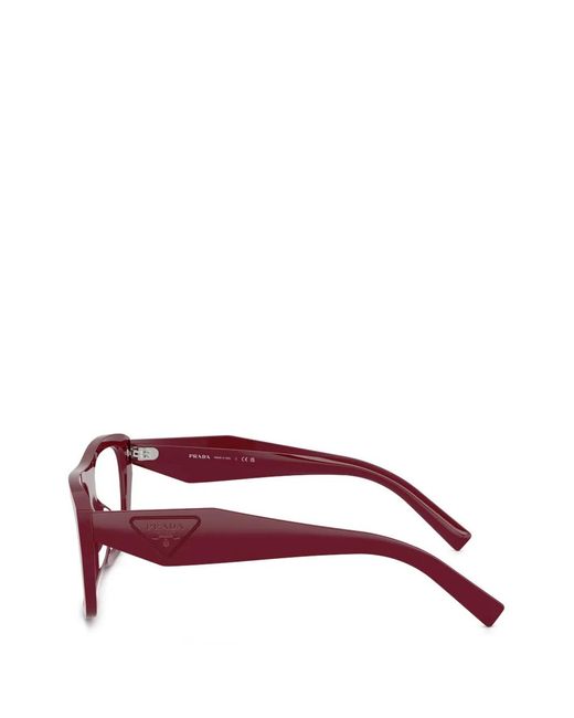 Prada Red Geometric-Frame Glasses