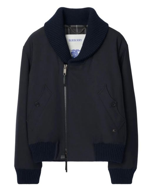 Burberry Bomberjacke Mit Gerippten Details in Black für Herren