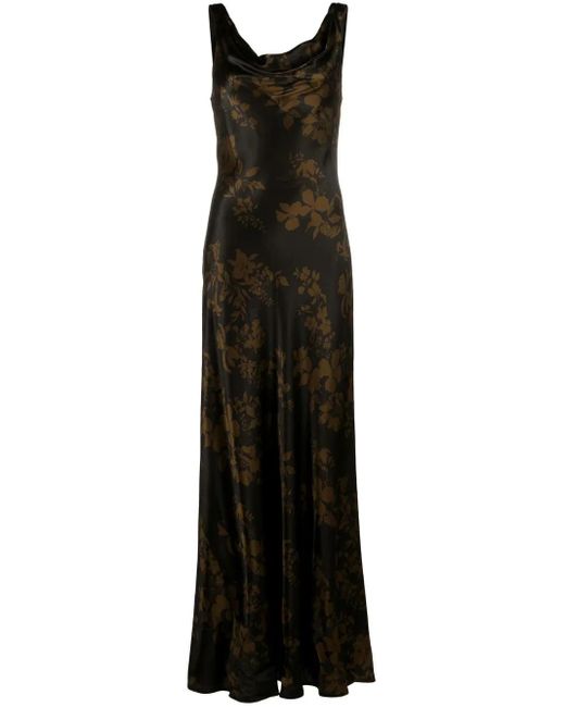 Reformation Black Annabelle Silk Gown