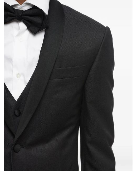 Corneliani Black Shawl-Collar Three-Piece Suit for men