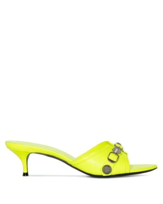 Balenciaga Yellow Cagole 50mm Sandals