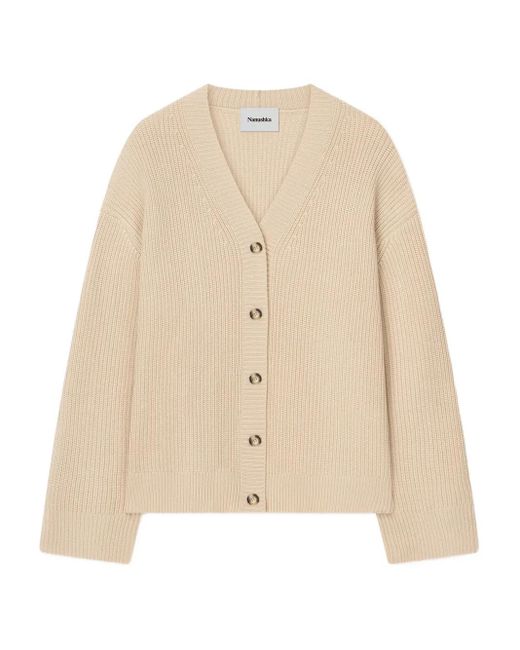 Cardigan Côtelé À Col V Nanushka en coloris Natural