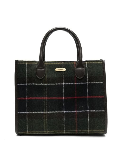 Barbour Black Classic Tartan Tote Bag