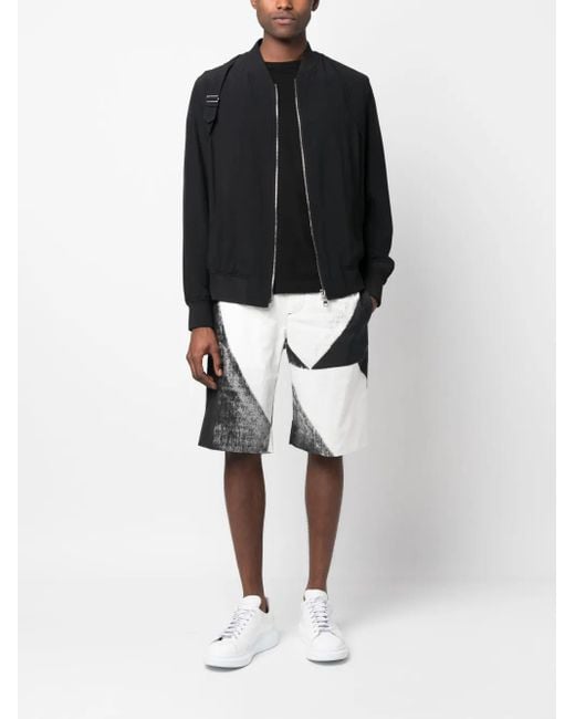 McQueen Black Drawstring Cotton Shorts for men