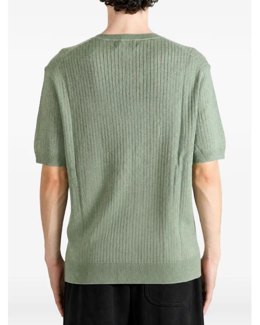 Polo Ralph Lauren Green Ribbed-Knit Short-Sleeved Sweater for men