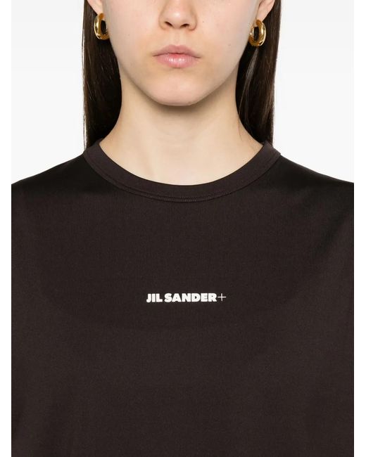 Jil Sander Black Boxy-Fit T-Shirt With Centered Logo Print