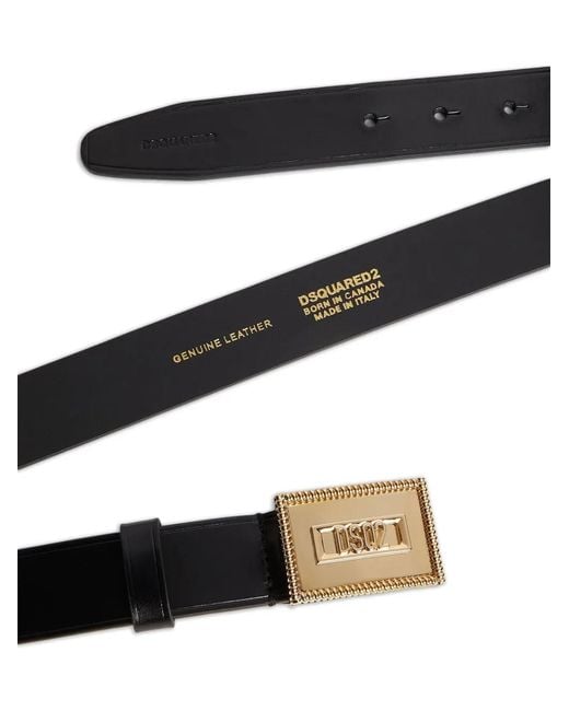 DSquared² White Dsq2 Plaque Rectangular-Buckle Belt for men