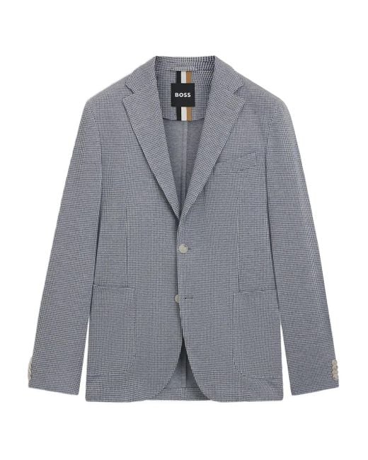 Boss Gray Houndstooth Check Blazer for men