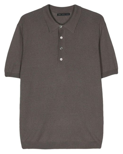 Low Brand Gray Fine-knit Polo Shirt for men