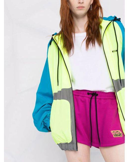 Versace Pink Logo-Patch Track Shorts