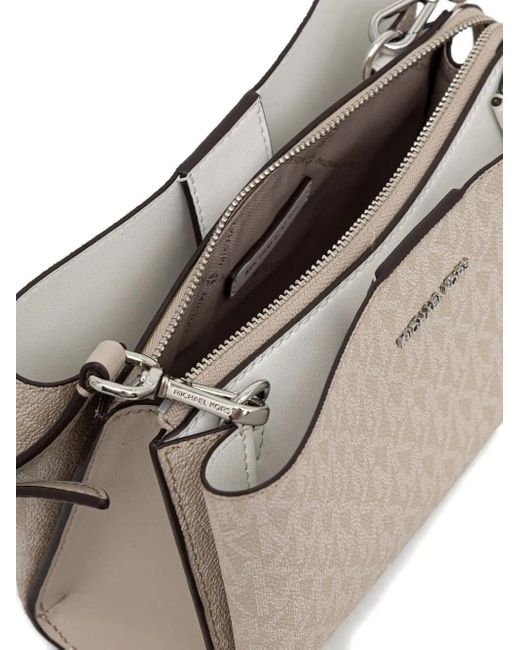 MICHAEL Michael Kors Natural Small Ruthie Monogram Logo-Plaque Crossbody Bag