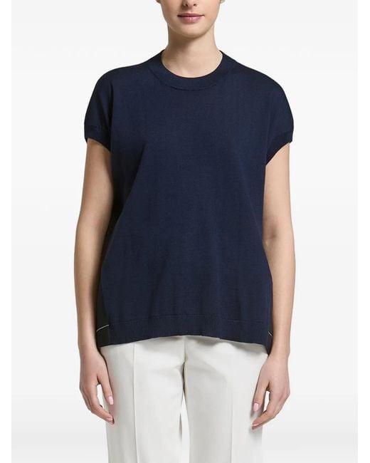 Peserico Blue Crew-Neck Vest