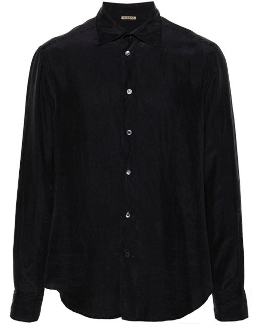 Barena Black Maridola Tendor Silk Shirt for men