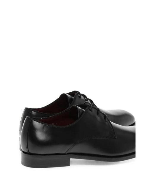 Corneliani Black Lace-Up Leather Derby Shoes for men