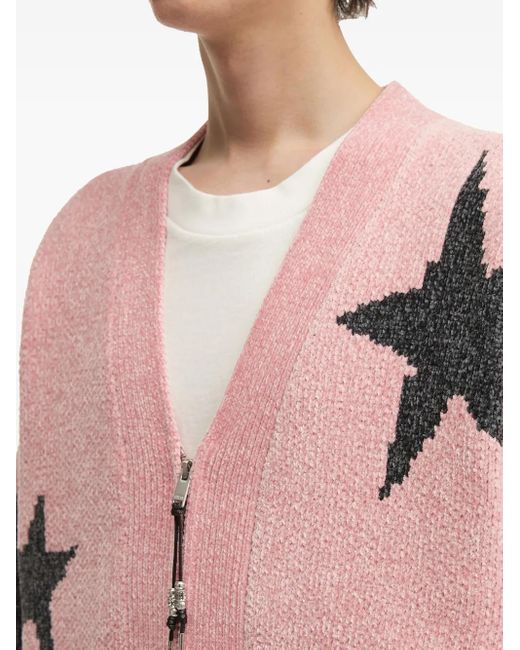 Cardigan Zippé À Étoiles Imprimées FIVE CM pour homme en coloris Pink