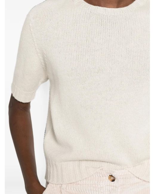 Kiltie White Verbier Short-Sleeve Sweater