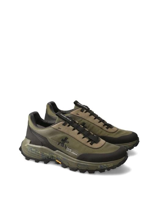 Premiata Green Devin Logo-Appliqué Sneakers for men