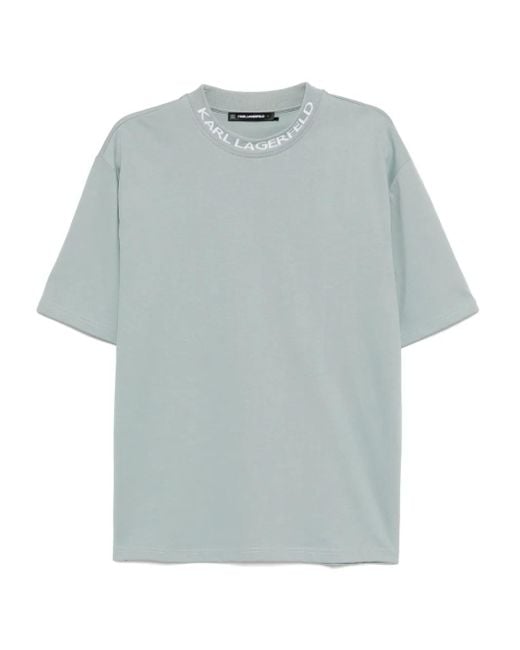 Karl Lagerfeld Blue Collar Logo T-Shirt for men
